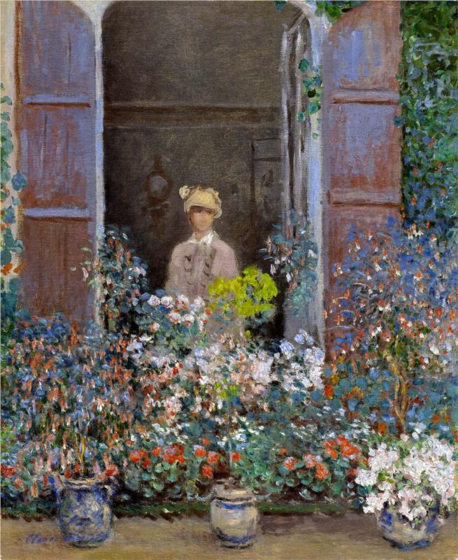Camille Monet at the Window, Argentuile - Claude Monet Paintings